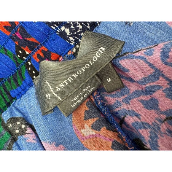 Anthropologie Pants Womens Medium M Animal Print Drawstrings Wide Leg Boho - Picture 3 of 10